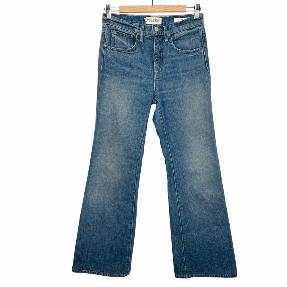 Nili Lotan Celia Jeans Womens Sz 26 Flare Leg High Rise Medium Wash 100% Cotton
